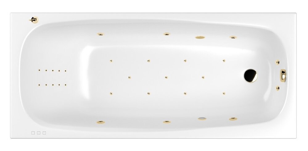 Изображение товара Гидромассажная ванна Whitecross Layla 170x75 см ULTRA NANO белая и золота
