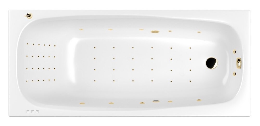 Изображение товара Ванна гидромассажная Whitecross Layla 180 x 80 см, NANO, золото, белый, 0102.180080.100.NANO.GL