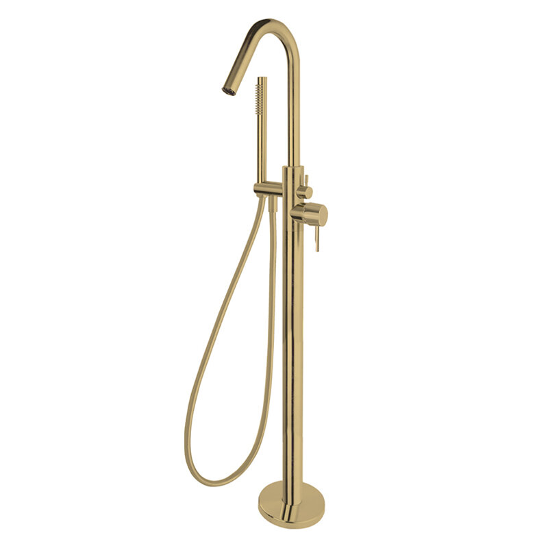 Изображение товара Напольный смеситель Ramonsoler Odisea 398503DOC с душевым комплектом золото PVD