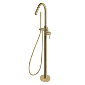 Изображение товара Смеситель напольный Ramonsoler Odisea 398503DOC, с душевым комплектом, цвет золото брашированное PVD