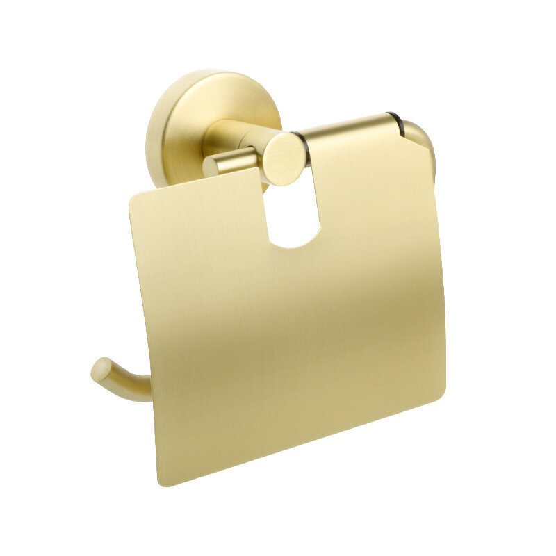 Изображение товара Держатель туалетной бумаги Fixsen Comfort FX-87010 Gold настенный с крышкой 15x17 см