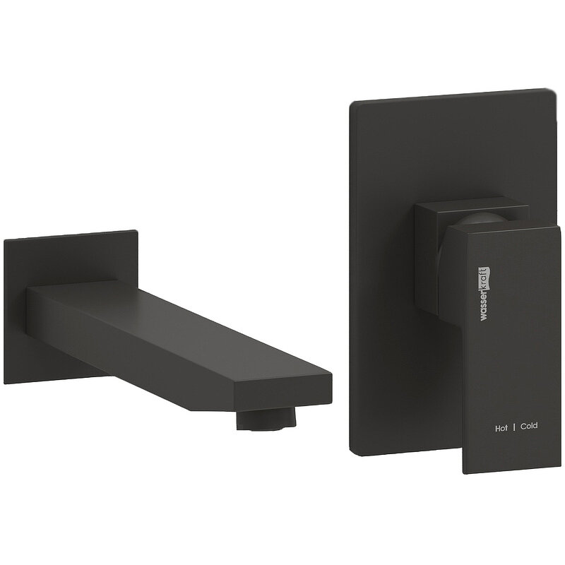 Изображение товара Смеситель WasserKRAFT Abens 2000 для раковины черный Soft-touch, скрытый монтаж