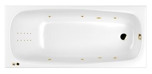Изображение товара Ванна гидромассажная Whitecross Layla Slim 170 x 75 см, LINE NANO, золото, белый, 0122.170075.100.LINENANO.GL