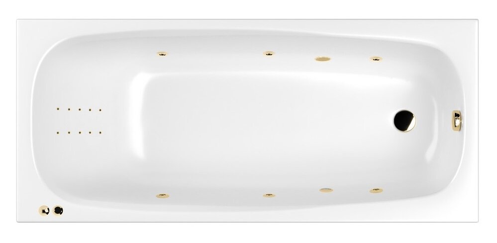 Изображение товара Ванна гидромассажная Whitecross Layla Slim 170 x 75 см, LINE NANO, золото, белый, 0122.170075.100.LINENANO.GL