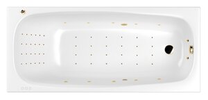 Изображение товара Ванна гидромассажная Whitecross Layla Slim 170 x 75 см, NANO, золото, белый, 0122.170075.100.NANO.GL
