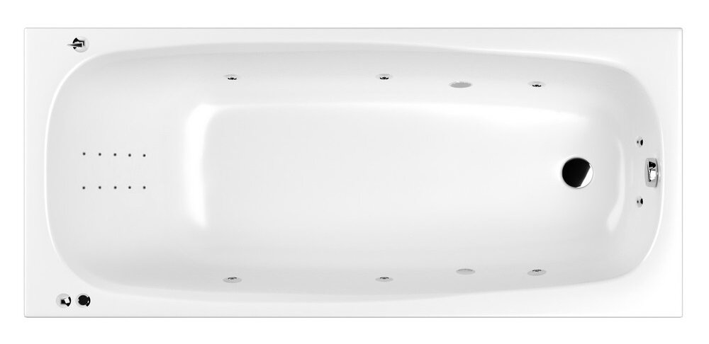 Изображение товара Гидромассажная ванна Whitecross Layla Slim 170x75 см, белая с хромом