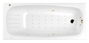 Изображение товара Ванна гидромассажная Whitecross Layla Slim 180 x 80 см, NANO, золото, белый, 0122.180080.100.NANO.GL