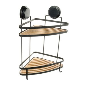 Изображение товара Угловая настенная полка Fixsen Magic FX-920B-2, 2 яруса, черная, без сверления