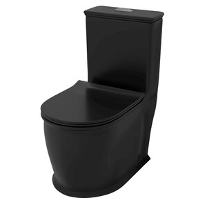 Изображение товара Унитаз-компакт Grossman Retro GR-4492BMS, безободковый, с крышкой-сиденьем микролифт, черный матовый