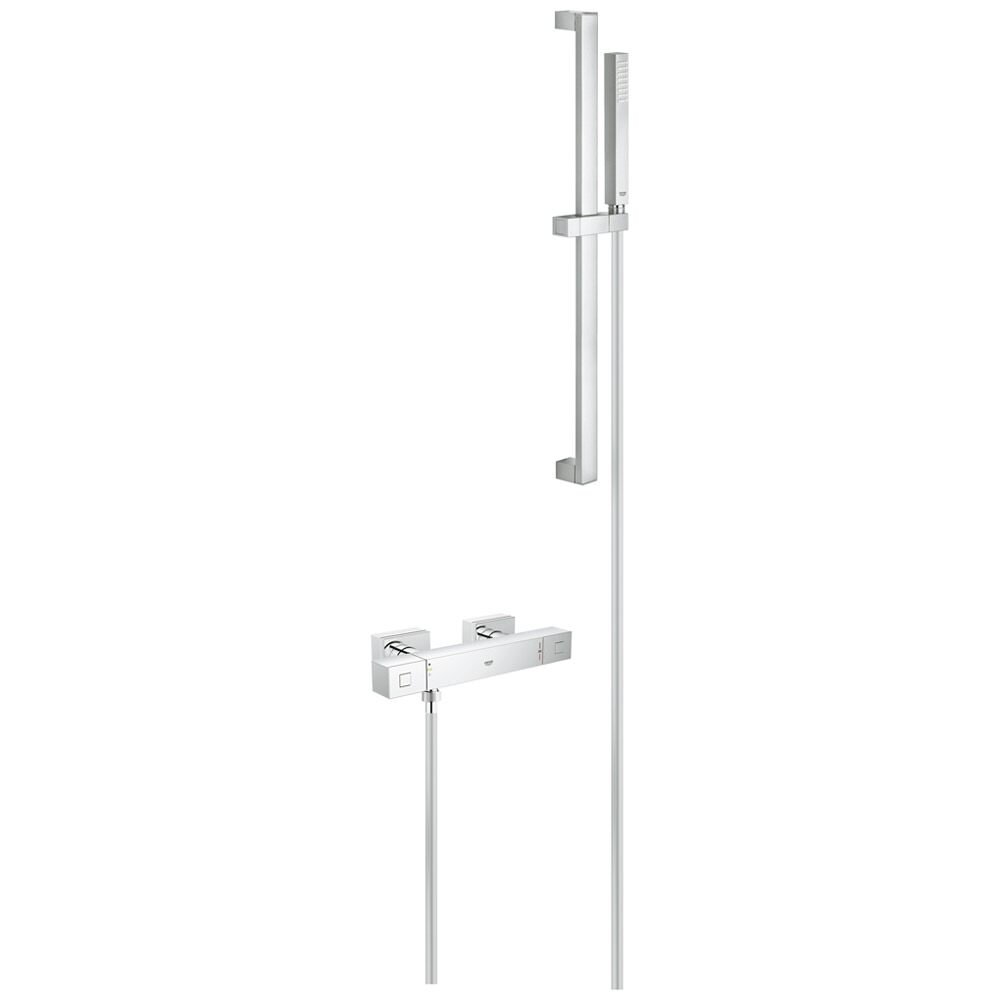 Изображение товара Термостат для душа Grohe Grohtherm Cube, 34492000, с душевым гарнитуром, хром Изображение товара Термостат для душа Grohe Grohtherm Cube, 34492000, с душевым гарнитуром, хром