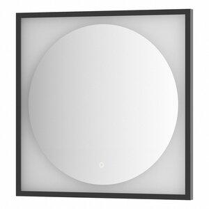 Изображение товара Зеркало Defesto Eclipse 70 х 70 см, с LED-подсветкой, с сенсорным выключателем, нейтральный белый свет, рама черная, DF 2222S