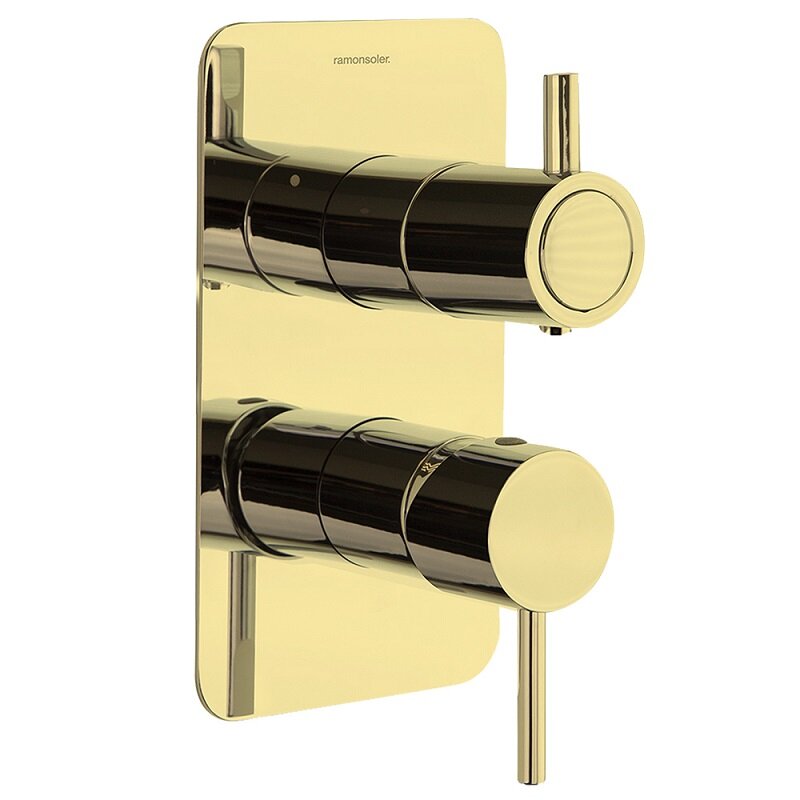 Изображение товара Смеситель Ramonsoler Odisea 391513SOC, на 3 потребителя, цвет золото брашированное PVD