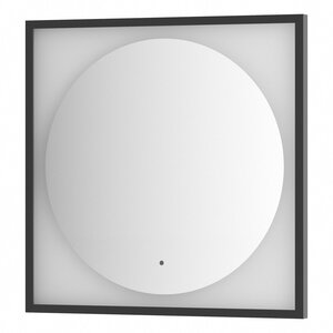 Изображение товара Зеркало Defesto Eclipse 70 х 70 см, с LED-подсветкой, с инфракрасным выключателем, нейтральный белый свет, рама черная, DF 2222R