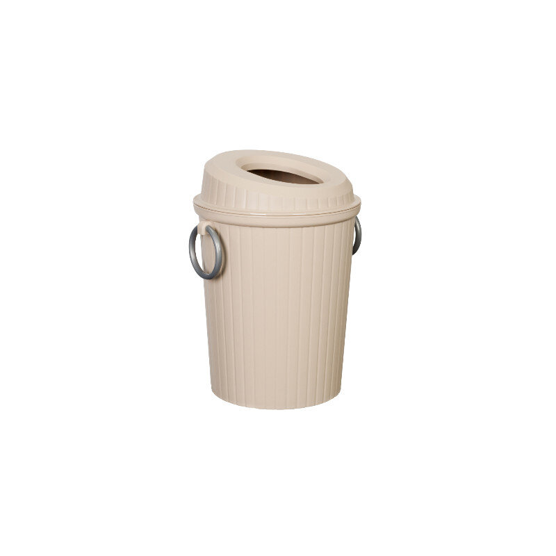Изображение товара Ведро для мусора с крышкой Grampus 8,5 л, напольное, цвет бежевый, GR-8387