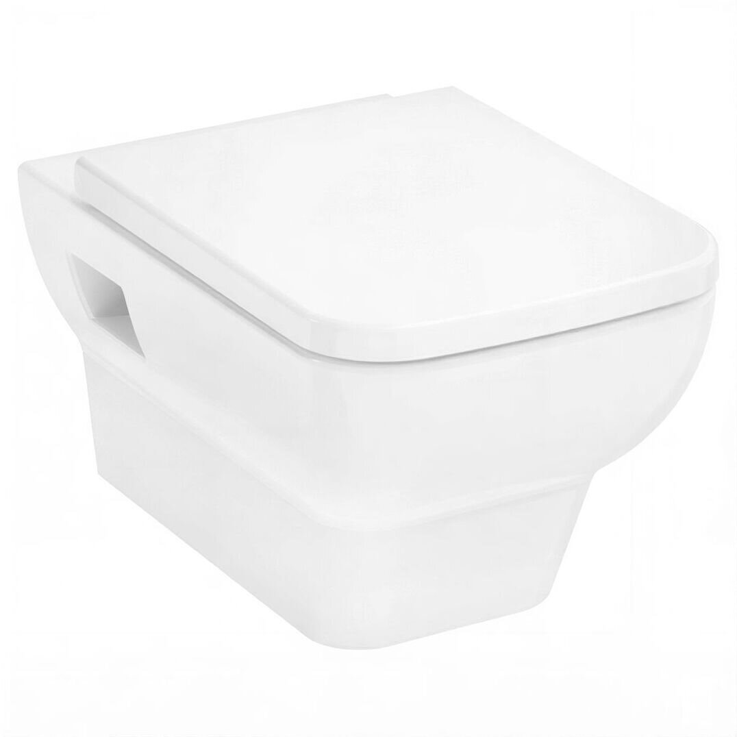 Изображение товара Подвесной безободковый унитаз Hansgrohe CreekTide Q HGSET001, крышка микролифт, белый