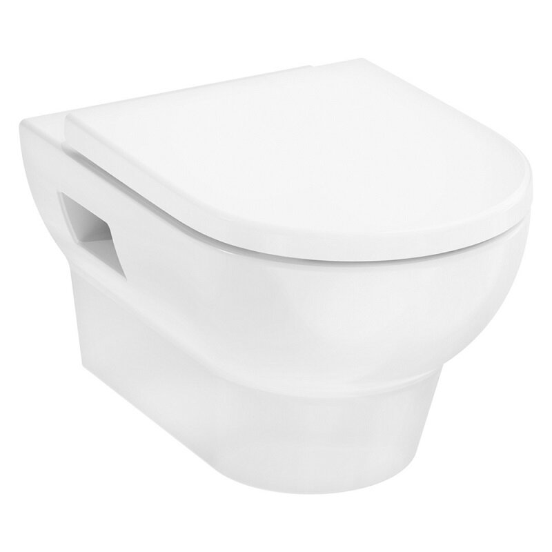 Изображение товара Подвесной безободковый унитаз Hansgrohe GladeLake S HGSET002 с крышкой микролифт белый