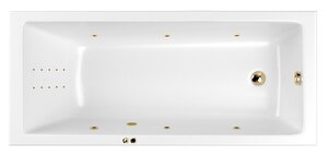 Изображение товара Ванна гидромассажная Whitecross Wave 160 x 70 см, LINE NANO, золото, белый, 0101.160070.100.LINENANO.GL
