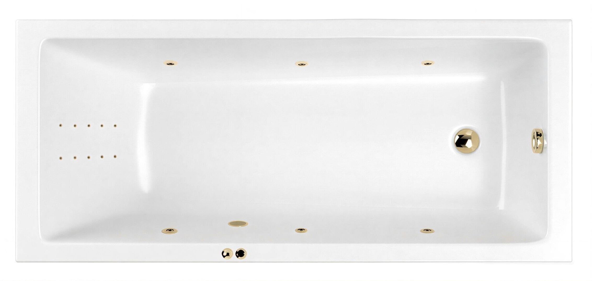 Изображение товара Ванна гидромассажная Whitecross Wave 160 x 70 см, LINE NANO, золото, белый, 0101.160070.100.LINENANO.GL
