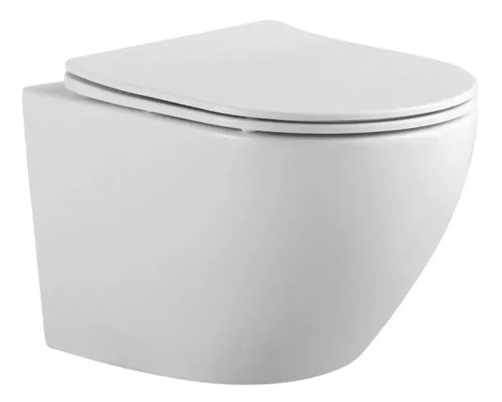 Изображение товара Подвесной унитаз безободковый Aquatek Европа AQ1901-00 санфарфор, мягкое закрывание