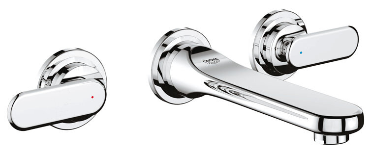 Изображение товара Смеситель для раковины Grohe Veris с холодной и горячей водой, хромированный 17 см