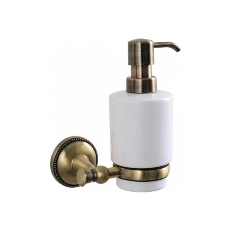 Изображение товара Дозатор жидкого мыла Grampus Alfa GR-9512, цвет античная латунь, белый