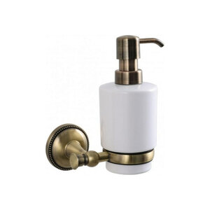 Изображение товара Дозатор жидкого мыла Grampus Alfa GR-9512 античная латунь белый настенный