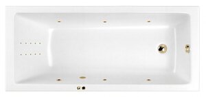 Изображение товара Ванна гидромассажная Whitecross Wave 160 x 80 см, LINE NANO, золото, белый, 0101.160080.100.LINENANO.GL