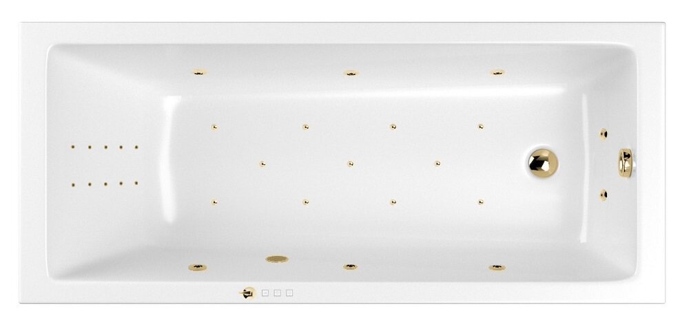 Изображение товара Гидромассажная ванна Whitecross Wave 170 x 70 см, ULTRA NANO, золото, белый