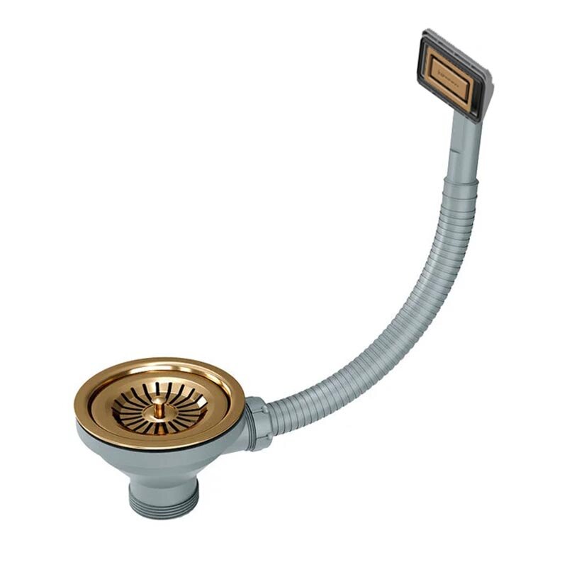 Изображение товара Слив-перелив Paulmark для кухонной мойки, брашированное золото, PM2022-BG