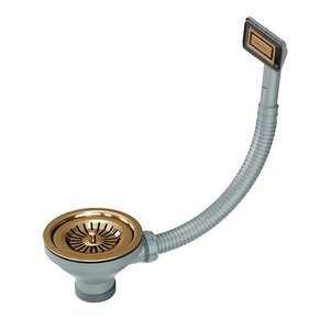 Изображение товара Слив-перелив Paulmark для кухонной мойки, брашированное золото, PM2022-BG