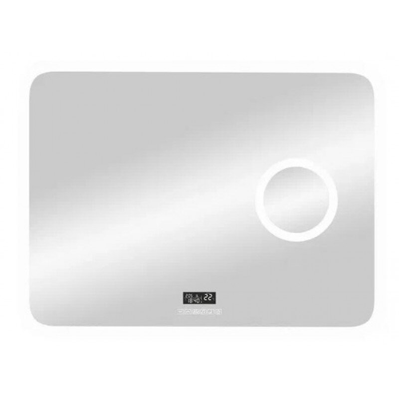 Изображение товара Зеркало Континент Bliss LED 80 см с подсветкой часы и увеличением 3x