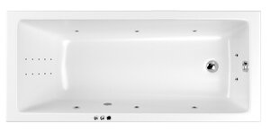 Изображение товара Ванна гидромассажная Whitecross Wave Slim 150 x 70 см, SMART NANO, хром, белый, 0111.150070.100.SMARTNANO.CR
