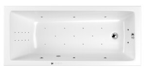 Изображение товара Ванна гидромассажная Whitecross Wave Slim 150 x 70 см, ULTRA NANO, хром, белый, 0111.150070.100.ULTRANANO.CR