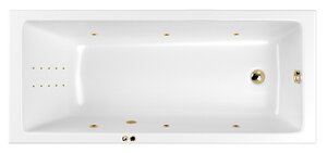 Изображение товара Ванна гидромассажная Whitecross Wave Slim 160 x 80 см, LINE NANO, золото, белый, 0111.160080.100.LINENANO.GL