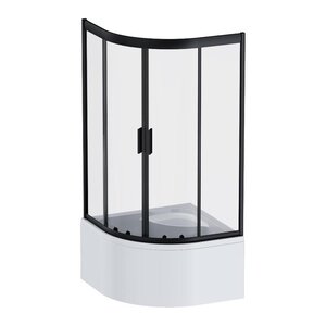 Изображение товара Душевой уголок Am.Pm Gem 90 х 90 см, профиль черный матовый, стекло прозрачное, W90G-401A090BT