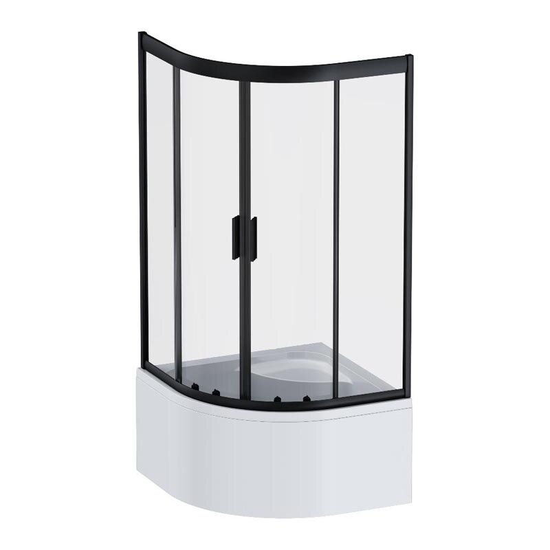 Изображение товара Душевой уголок Am.Pm Gem 90 х 90 см, профиль черный матовый, стекло прозрачное, W90G-401A090BT