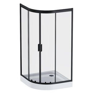Изображение товара Душевой уголок Am.Pm Gem 100 х 100 см, профиль черный матовый, стекло прозрачное, W90G-401-100BT