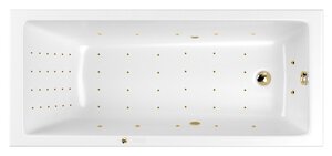 Изображение товара Ванна гидромассажная Whitecross Wave Slim 170 x 75 см, NANO, золото, белый, 0111.170075.100.NANO.GL