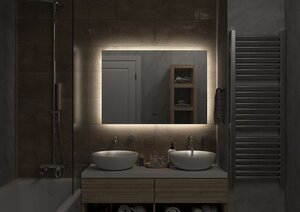 Изображение товара Зеркало Континент Trezhe LED 100 см,с подсветкой, бесконтактный сенсор, антизапотевание, ЗЛП2284