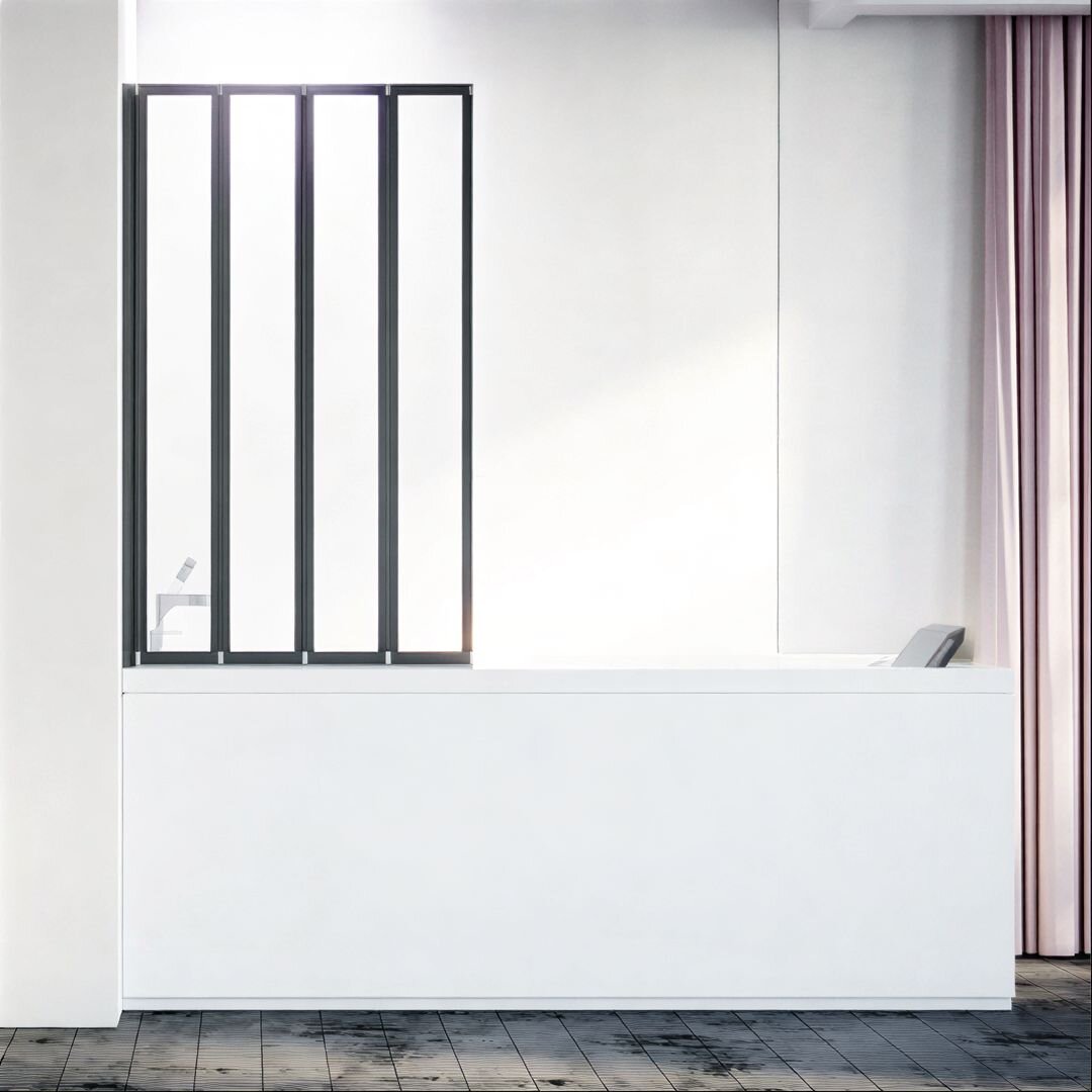 Изображение товара Шторка на ванну Veconi Palau PL-74BL/R, 90 x 150 см, стекло прозрачное, цвет черный матовый, PL74BL-90-01-19C4 Изображение товара Шторка на ванну Veconi Palau PL-74BL/R, 90 x 150 см, стекло прозрачное, цвет черный матовый, PL74BL-90-01-19C4