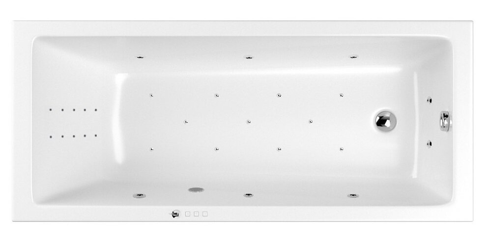 Изображение товара Гидромассажная ванна Whitecross Wave Slim 180х80 См Акрил Аэросистема Глубина 43.5 см