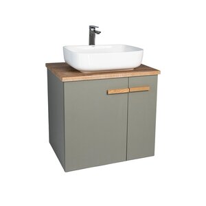Изображение товара Тумба под раковину Viant Мюнхен 60 см со столешницей подвесная хаки Россия