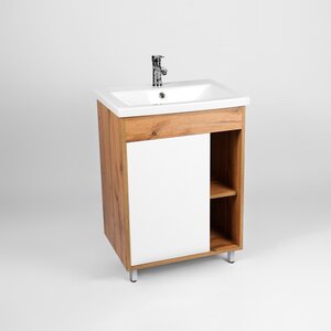 Изображение товара Тумба под раковину Viant Бостон 50 см, напольная, цвет белый, дуб вотан, VBOS50CO-T1ST