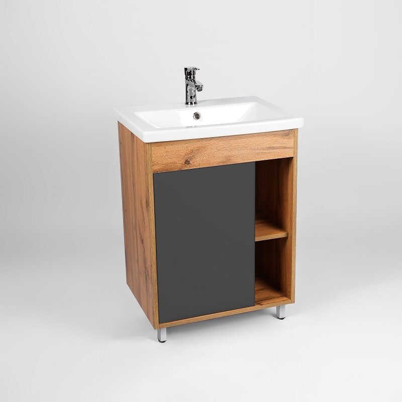 Изображение товара Тумба под раковину Viant Бостон 50 см графит дуб вотан