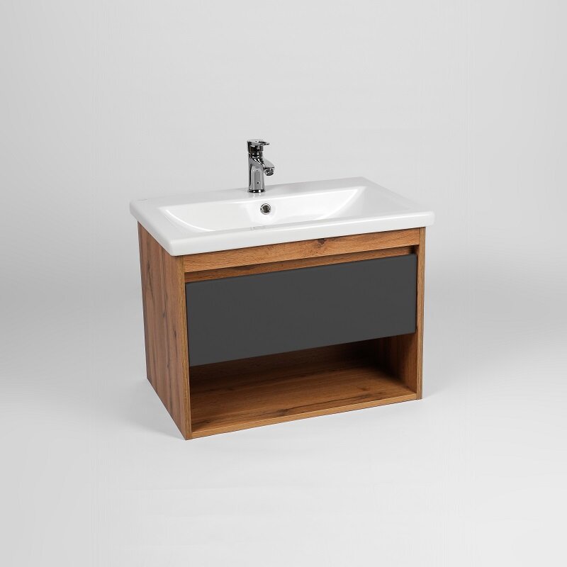 Изображение товара Тумба под раковину Viant Бостон 60 см цвет графит дуб вотан