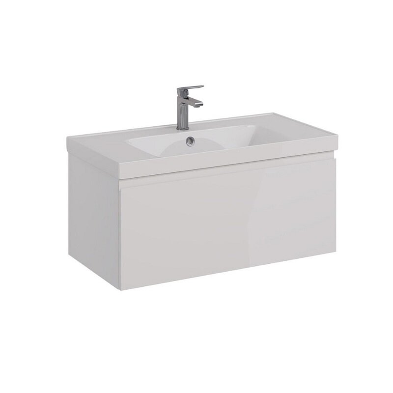 Изображение товара Тумба под раковину Lemark Veon Mini 90 см подвесная белый глянец