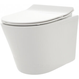 Изображение товара Унитаз подвесной Aquame, безободковый, сиденье с микролифтом, цвет белый, AQM2011