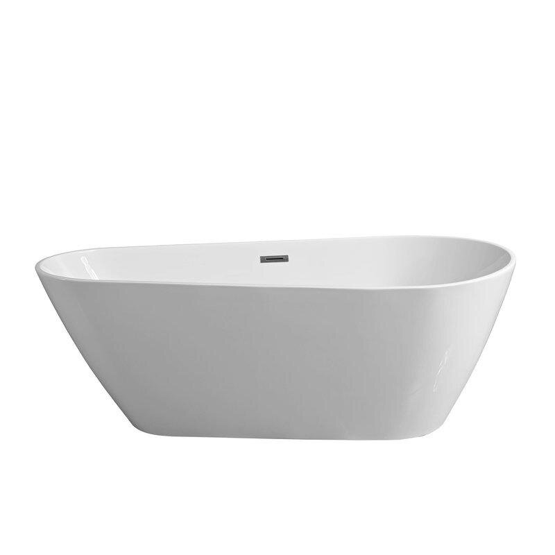 Изображение товара Акриловая ванна Grossman Fly 170x80 см отдельностоящая белая матовая