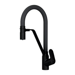 Изображение товара Смеситель Am.Pm Like F8007825 для кухни с каналом для питьевой воды и гибким изливом, черный, излив серый