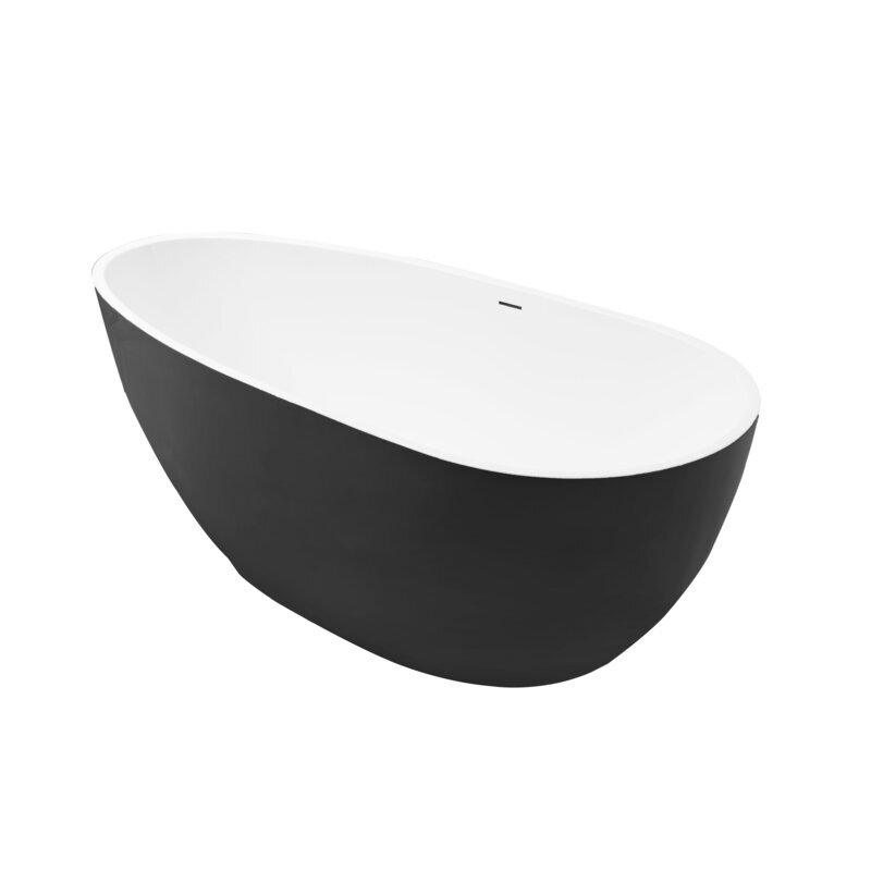 Изображение товара Ванна акриловая Grossman Fly, 170 x 80 см, отдельностоящая, внутри белая, снаружи черная матовая, GR-1102MB